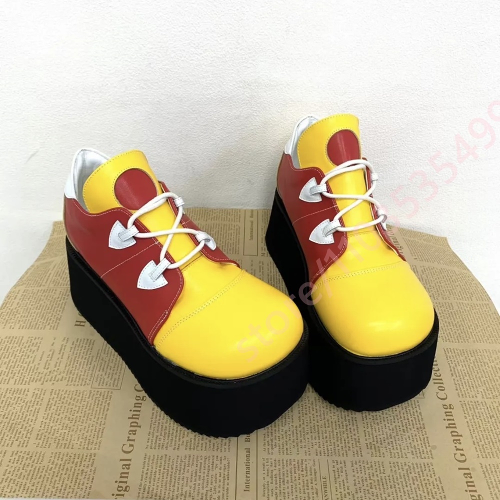 Street Fashion Y2K - Baskets compensées à blocs de couleurs
